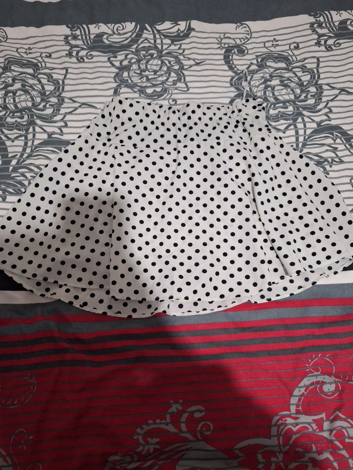 kadın puantiyeli Fırfırlı şortlu Etek - Görsel 2