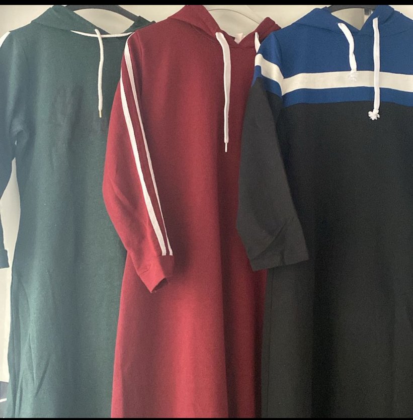 Bordo Drapeli Kadın Uzun Spor Elbise - Görsel 2