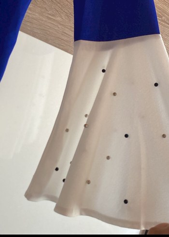 Mavi Yakalı Uzun Kollu Kadın Gömlek - Görsel 2