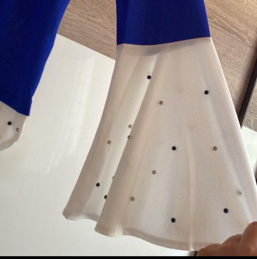 Mavi Yakalı Uzun Kollu Kadın Gömlek - Görsel 2