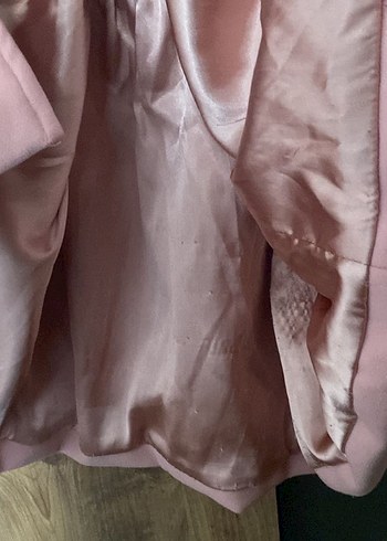 Kız Çocuk Düğmeli Pembe Kaban - Görsel 4