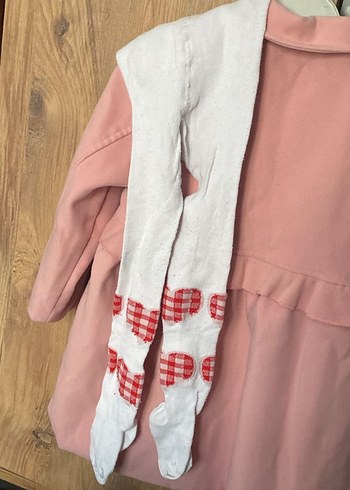 Kız Çocuk Düğmeli Pembe Kaban - Görsel 6