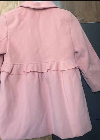 Kız Çocuk Düğmeli Pembe Kaban - Görsel 5
