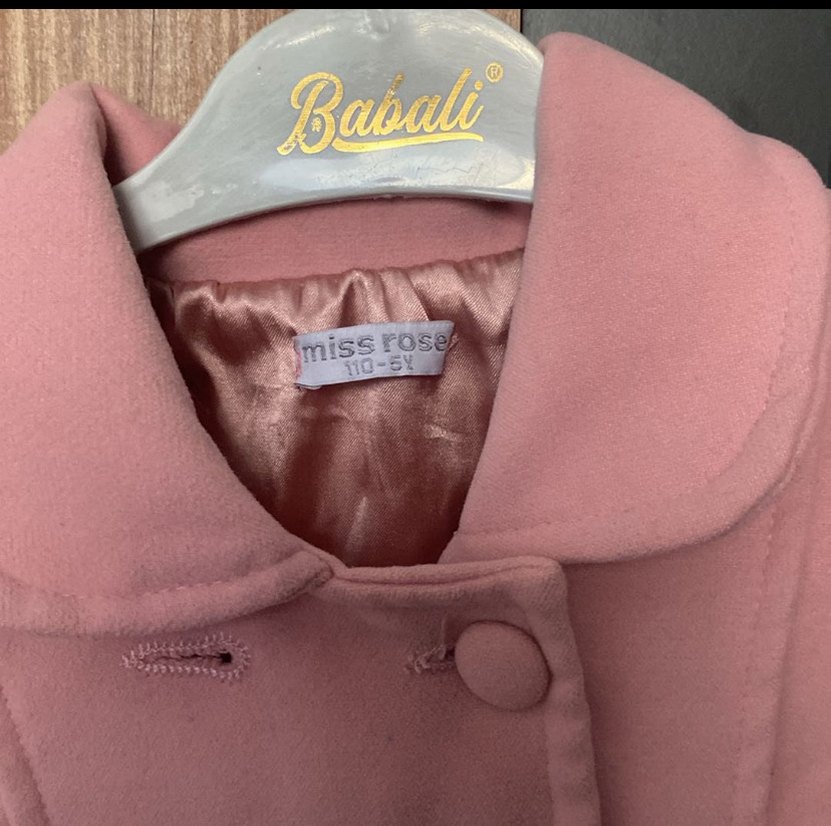 Kız Çocuk Düğmeli Pembe Kaban - Görsel 2