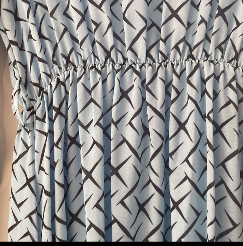 Mavi Bohem Uzun Kollu Uzun Elbise şifon - Görsel 2