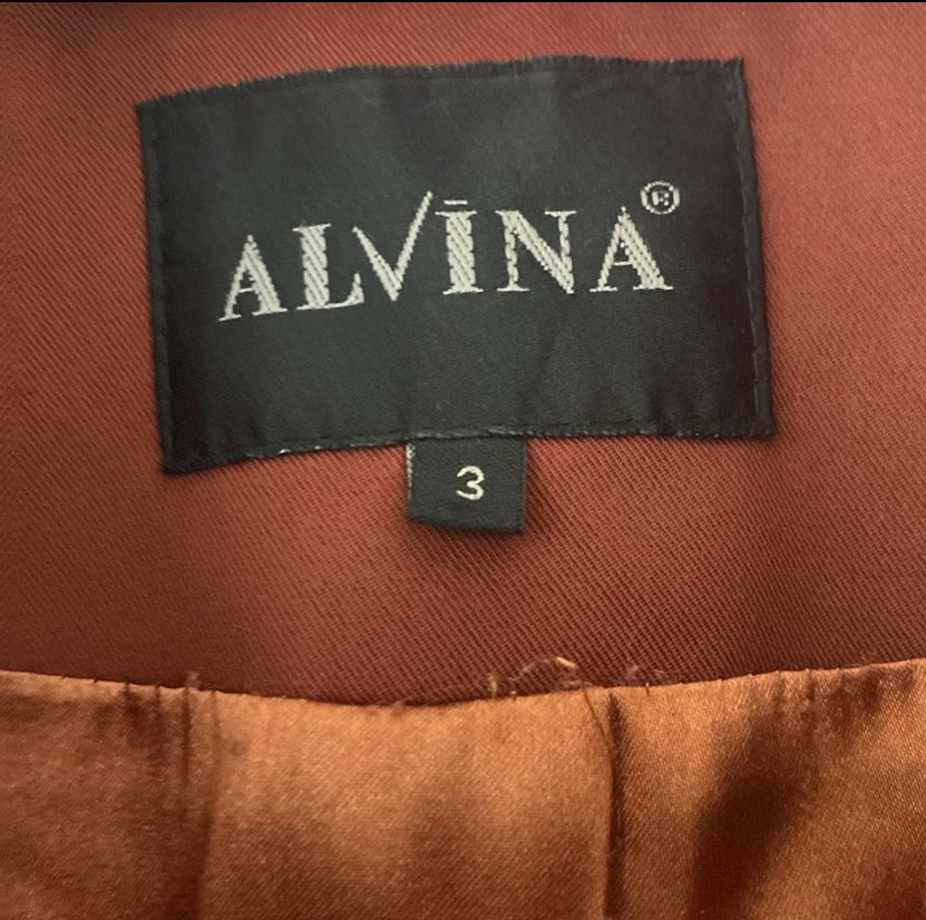 Kiremit rengi keten kumaş pardesü - Görsel 4