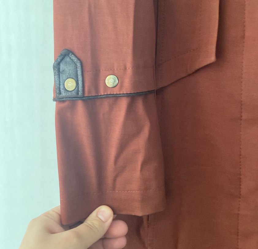 Kiremit rengi keten kumaş pardesü - Görsel 2