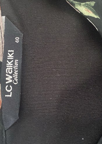 Düğmeli Siyah Çiçekli Uzun Elbise şifon tül - Görsel 5