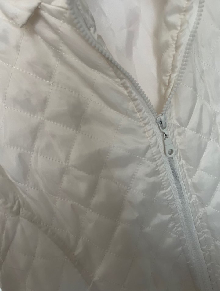 Beyaz Kadın Midi Fermuarlı Yelek - Görsel 4