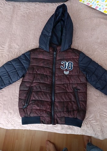 Kapüşonlu Bordo Erkek Çocuk Mont - Görsel 7