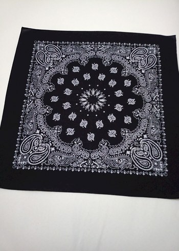 Dantel Detaylı Siyah Bohem Kadın Bandana