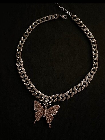  Beden Pink butterfly chain kolye