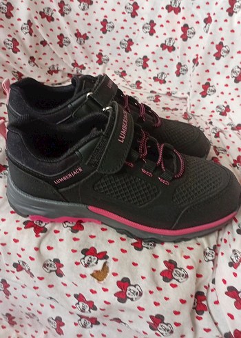 Kız Çocuk Siyah-Pembe Spor Ayakkabı Velcro - Görsel 3