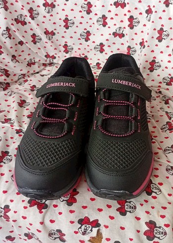 Kız Çocuk Siyah-Pembe Spor Ayakkabı Velcro - Görsel 2