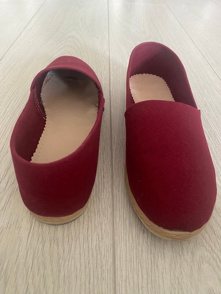 Bordo Bez Babet Ayakkabı - Görsel 4