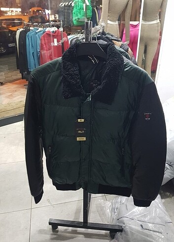İhracat fazlası Haki yeşil Unisex mont