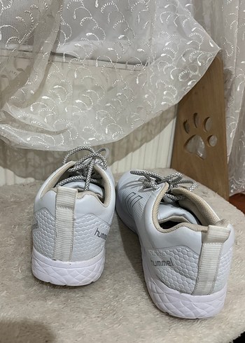 38 Beden Gri Bağcıklı Beyaz Kadın Sneakers
