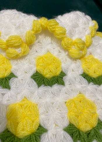 Sarı Detaylı Örgü Banyo lif - Görsel 3