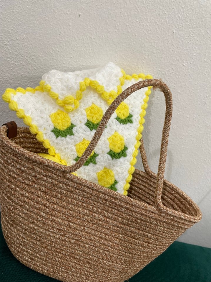 Sarı Detaylı Örgü Banyo lif - Görsel 5