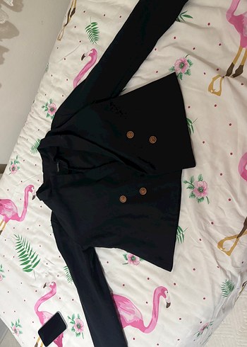 Zara Düğmeli Siyah Kadın Blazer Ceket
