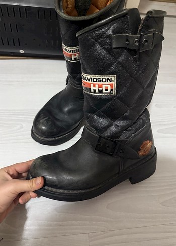 Erkek Siyah Deri Biker Botlar - Görsel 3