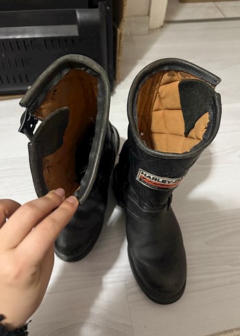 Erkek Siyah Deri Biker Botlar - Görsel 9