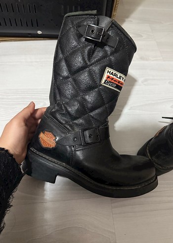 Erkek Siyah Deri Biker Botlar - Görsel 5