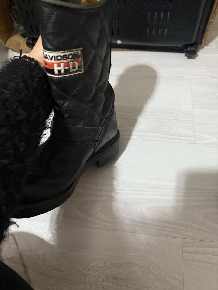 Erkek Siyah Deri Biker Botlar - Görsel 4