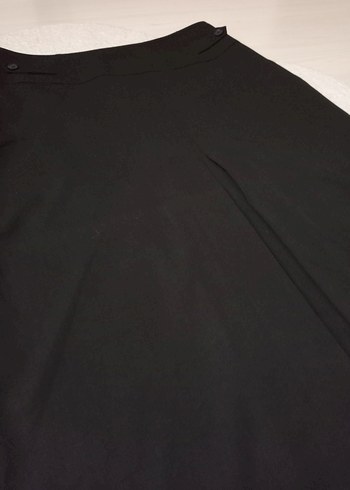 Siyah Uzun Drapeli Kadın Etek - Görsel 2