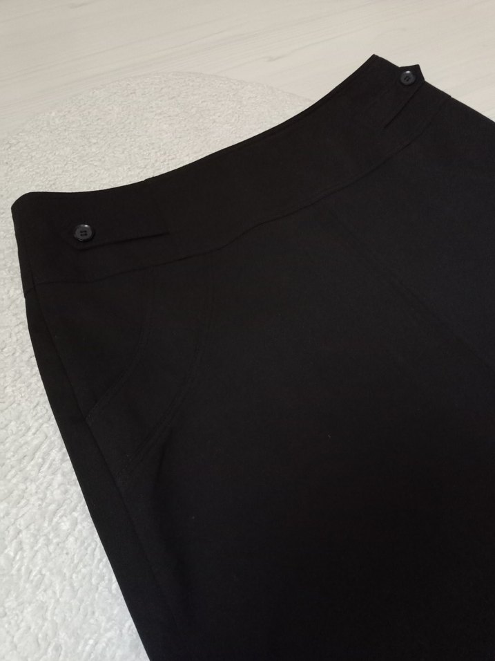 Siyah Uzun Drapeli Kadın Etek - Görsel 3