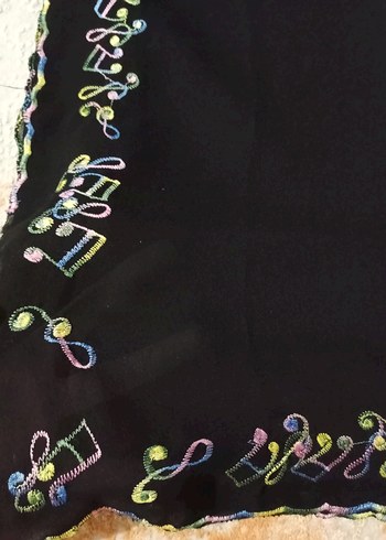 siyah şifon şal - Görsel 2