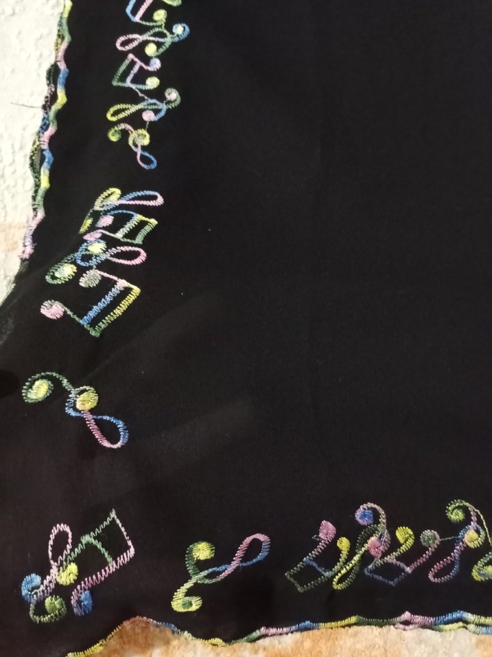 siyah şifon şal - Görsel 2