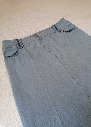 Mavi renk kadın Etek - Görsel 4