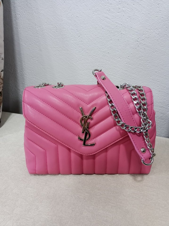 Pembe Zincir Detaylı Deri Kadın Çanta - Görsel 2