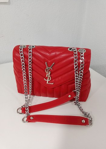 Kırmızı Zincir Detaylı Deri Kadın Çanta - Görsel 2