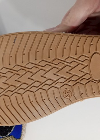 Mavi Nakışlı Taşlı babet - Görsel 3