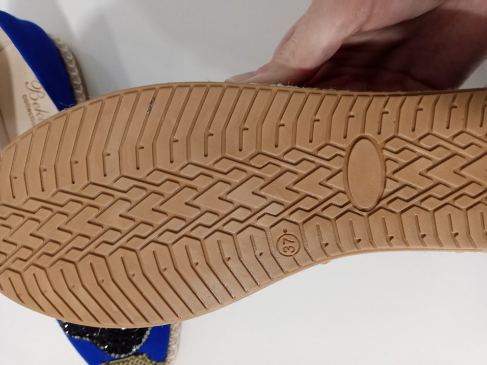 Mavi Nakışlı Taşlı babet - Görsel 3