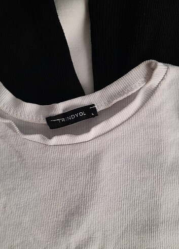 l Beden siyah Renk Trendyol 3lü crop