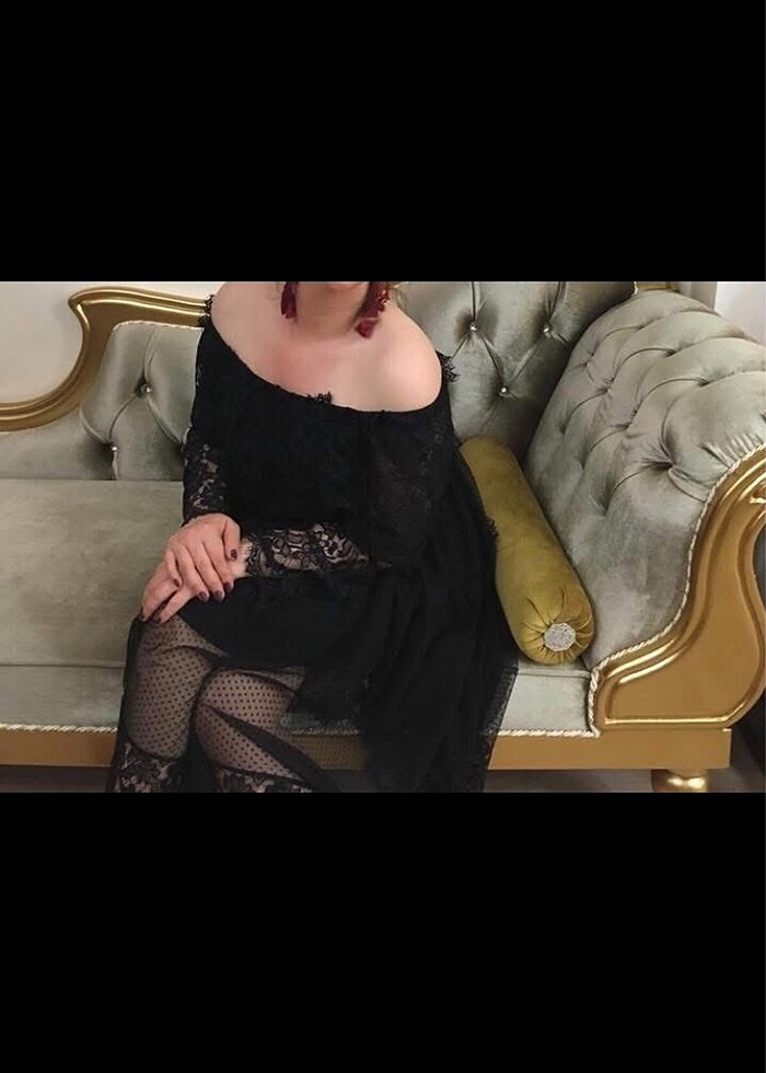 Modana yaka tül midi elbise - Görsel 4