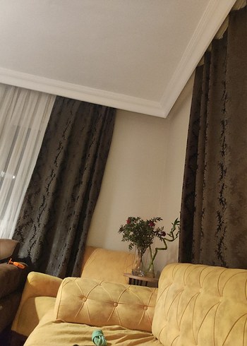 Kahverengi Desenli Perde - Görsel 3