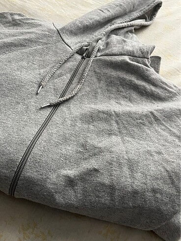 Gri fermuarlı sweat XL beden