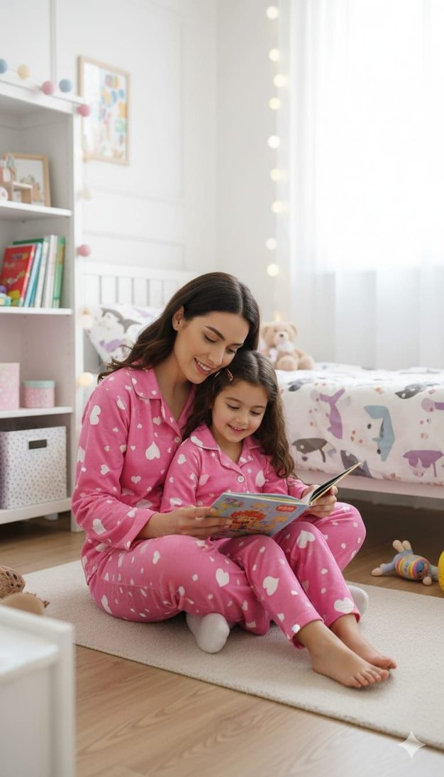 Uzun Kollu, Baskılı Rahat Kadın Pijama Takımı - Görsel 3