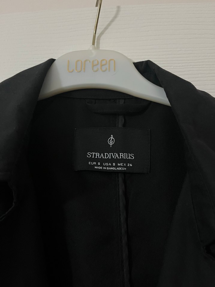 Kadın Siyah Uzun Düğmeli Trençkot - Görsel 3