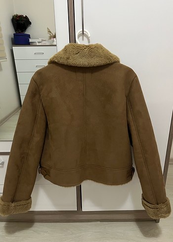 Kürklü Kahverengi Kadın Süet Ceket - Görsel 2