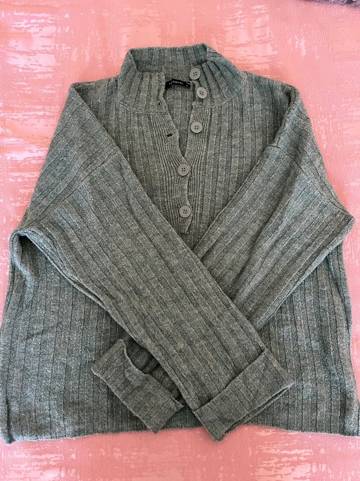 Trendyolmilla Mint Düğmeli Yumuşak Dokulu Kazak - Görsel 2