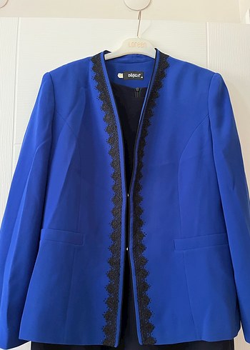 Uzun Kollu Mavi Kadın Takım Elbise - Görsel 2