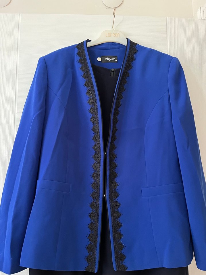 Uzun Kollu Mavi Kadın Takım Elbise - Görsel 2