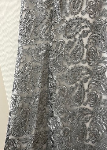 Gri Nakışlı Uzun Kadın Takım - Görsel 3