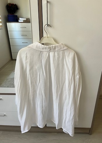 Loreen Beyaz Keten Gömlek - Görsel 2
