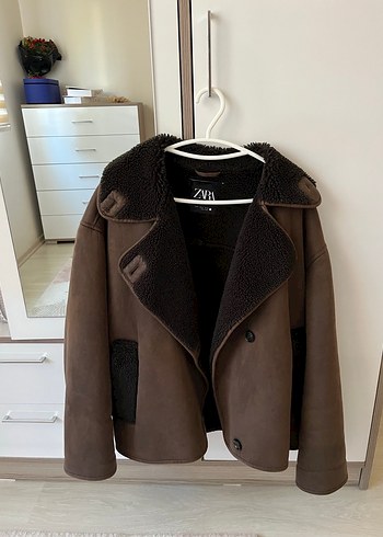 Düğmeli Kahverengi Süet Kadın Ceket - Görsel 2